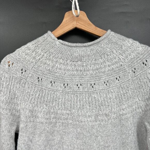 NEW Caslon fisherman sweater roll neck pullover thick stretch heather gray XS - Picture 8 of 9